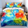 Colorful Decorative Ice Cube Set Soft Skin-Friendly Bedding Set Includes 1 Duvet Cover And 2 Pillowcase Gift