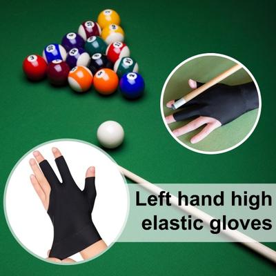1Pc 3-Finger Billiards Glove Anti-slip Sweat-absorbing Breathable Men Women Left Hand Snooker Cue Sport Glove Billiards Accessories