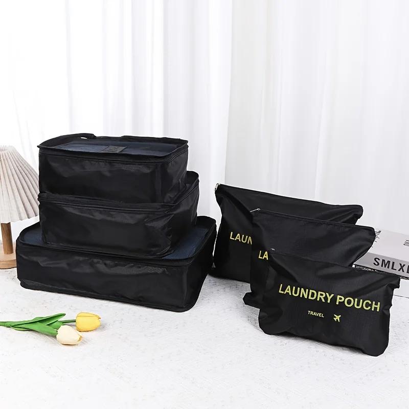 6pcs Multifunction Travel Bags Waterproof Clothes Storage Luggage Organizer Pouch Packing Cube Men and Women Travel Storage Bag