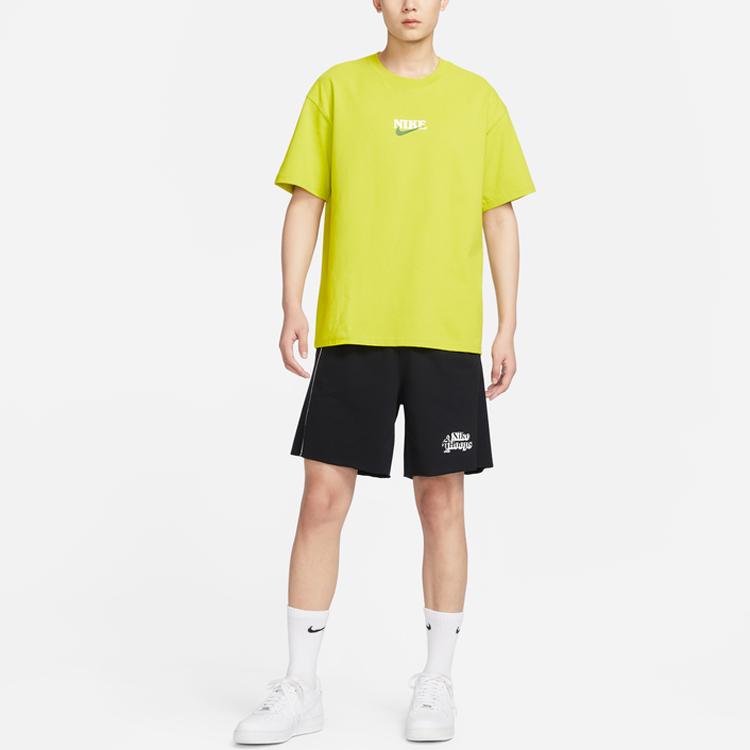 Nike Cartoon Print Retro Loose Fit Round Neck Cotton Comfortable Short Sleeve T-Shirt With Drop Shoulder Men Tops Cactus-Green FN3700-335