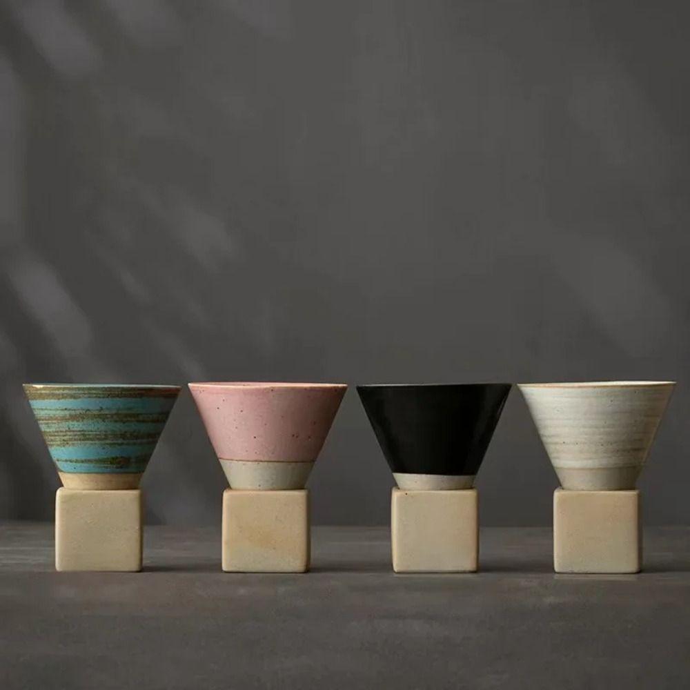with Base Porcelain-Cup 100ml Coffee Cup Coarse Pottery Ceramic Coffee Mugs  Kitchen