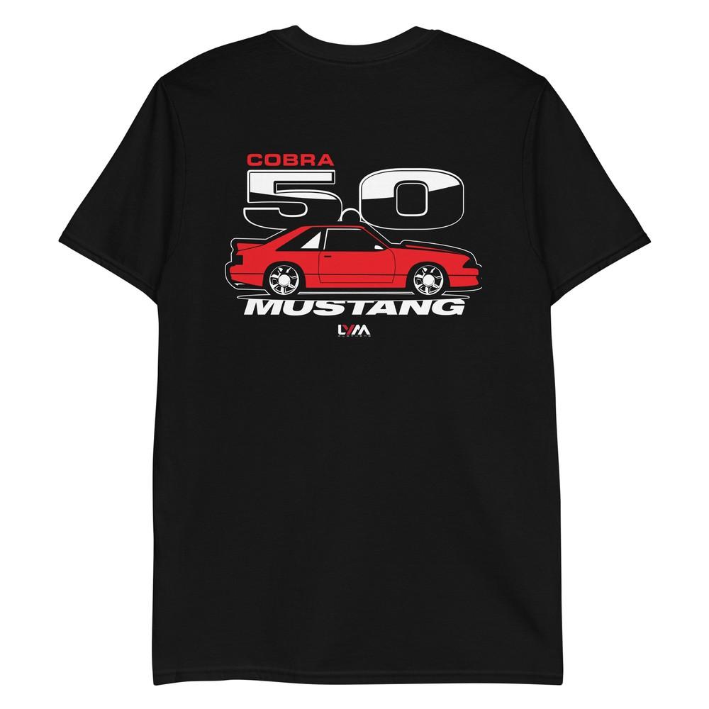 Футболка с красным принтом COBRA для Ford Mustang Foxbody 5.0 M