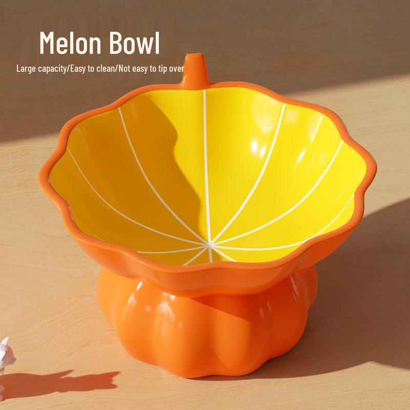 Ergonomic Ceramic Cat Bowl: High-Legged, Slanted Design Protects Pet's Cervical Spine for Food & Water