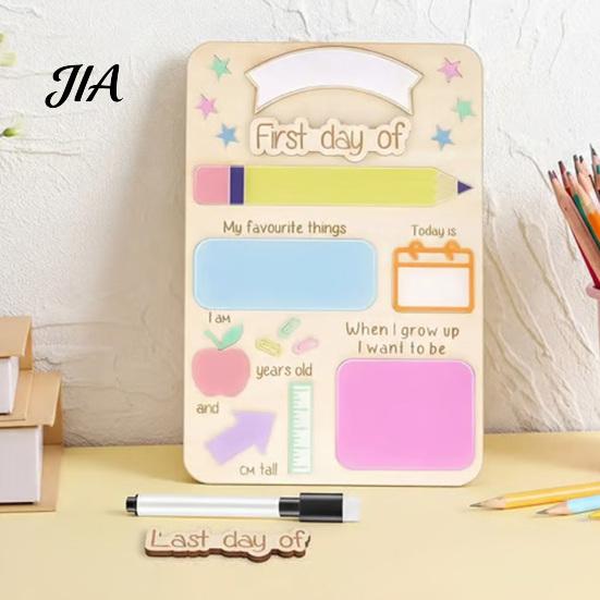 Tisch-Displaytafel Erstklässler Schild, Wiederverwendbares Holz-Kreidetafel-Schild für Kinder, Back Outdoor Garten zu Dekorationen Zubehör Kindergarten