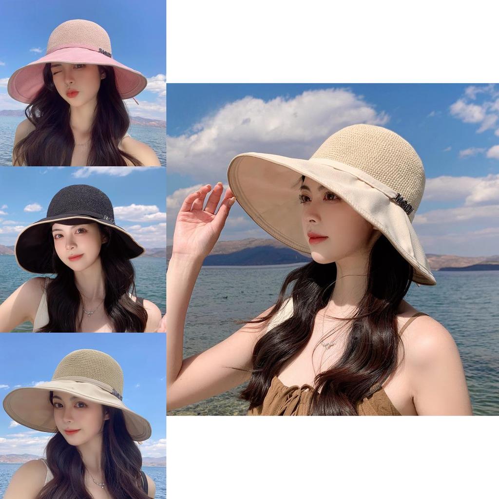 Fashion Letter Embroidered Fisherman Hat With Wide Brim For Summer Sun Protection