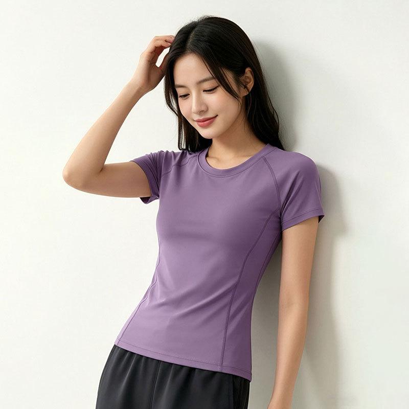 Sports Yoga Short-sleeved Women, Quick-drying Breathable Slim-fit, Summer Running Fitness Training Top