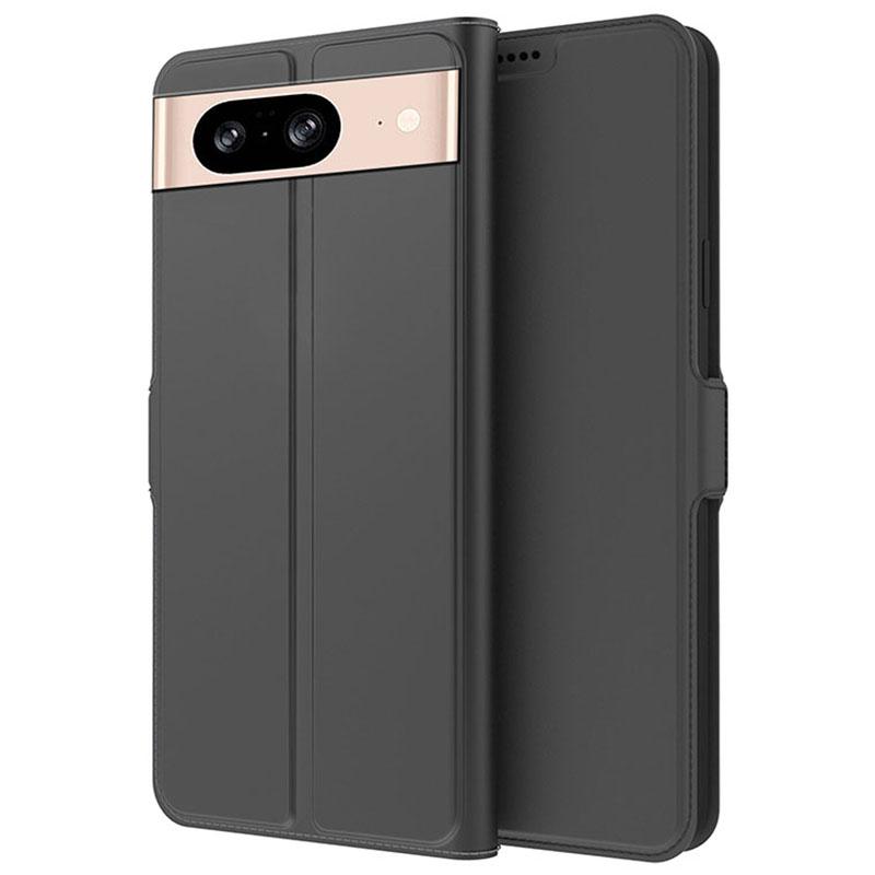 

For Google Pixel 8 PU Leather Stand Phone Case Card Slot Full Protection Phone Cover Black