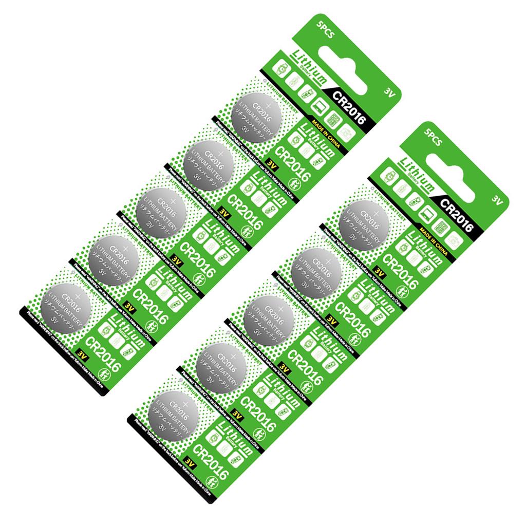 Pack of 10pcs CR2016 Lithium Coin Batteries 3V for Watch Electronic Scales and Thermometers Leak Proof Designing
