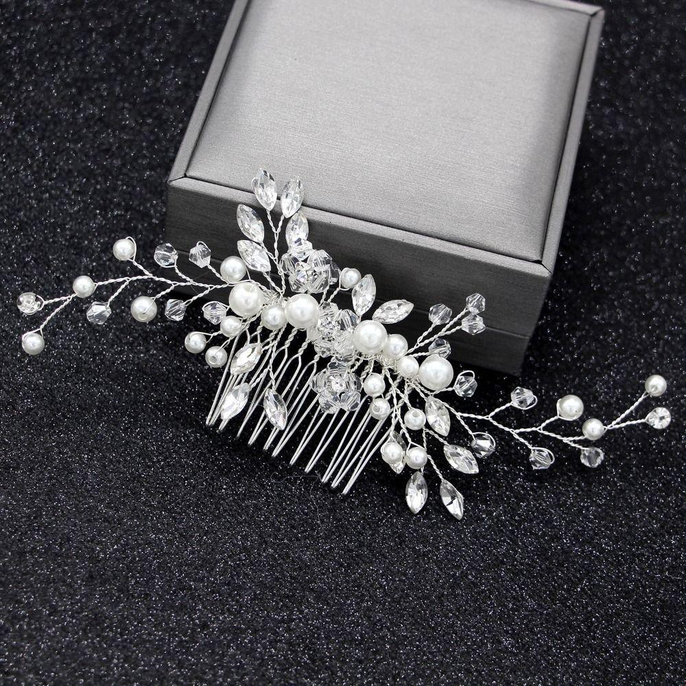 Pearls Rhinestone Leaves Wedding Hairstyles Jewelry Bridal Tiaras Hairbands  Girls