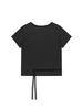 TUOMIO Lace Strap Oversized T-Shirt [Charcoal]