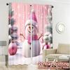 2pcs,Curtains Christmas Snowman1 (2) Popular Light Filtering Curtains Yarn Curtains Thermal Insulation, and Room Darkening