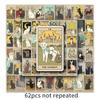 62PCS Cartoon Tarot Card Stickers Divination Aesthetic Car Skateboard Laptop Phone Graffiti Sticker Decal Kids DIY Toys