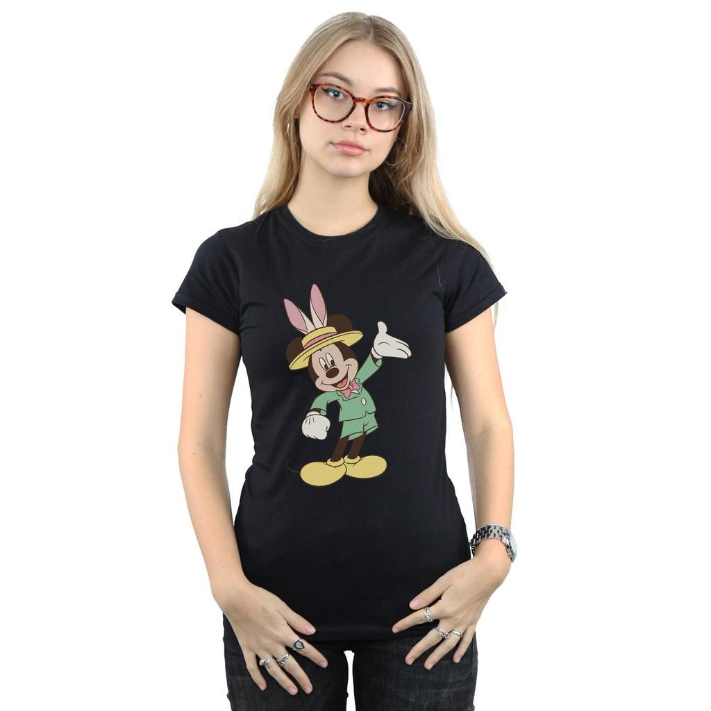 Disney Womens/Ladies Mickey Mouse Easter Bunny Cotton T-Shirt
