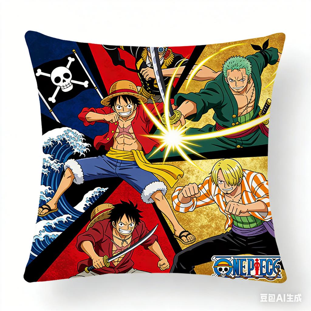 One Piece Pillow Cover Anime Fan Favorite Character Print Decorative Pillowcase for Bedroom Living Room and Anime Enthusiasts