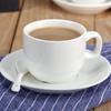 Elegant White Ceramic Coffee Cup & Saucer Set with Spoon – Ideal for Home or Hotel Use