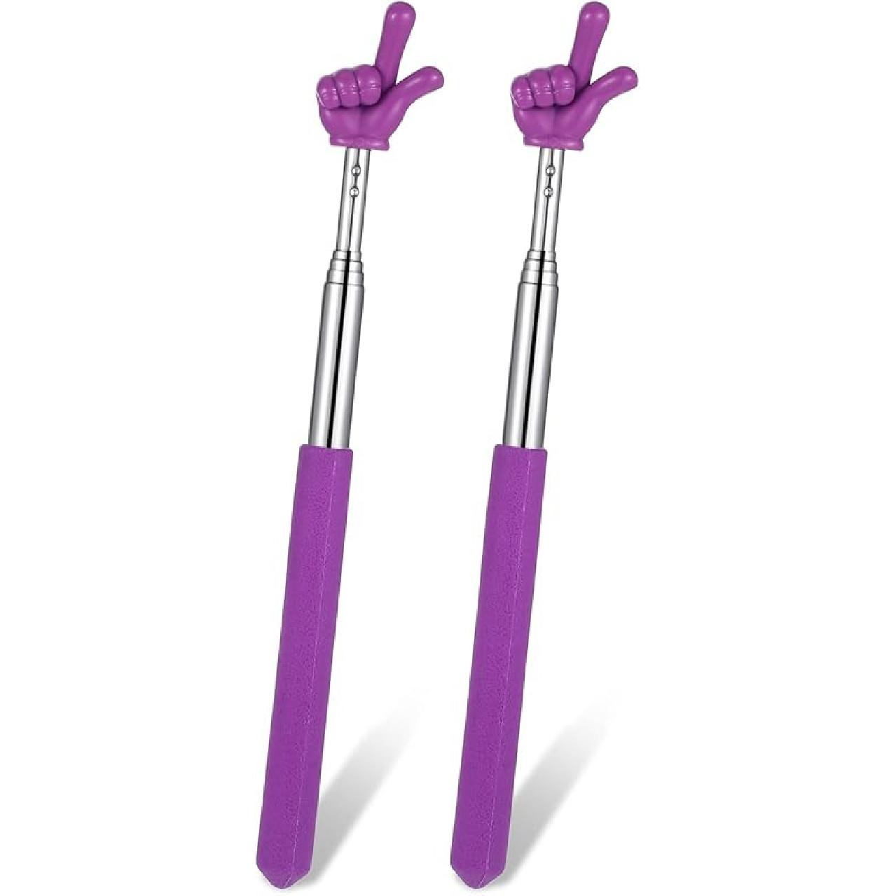 Telescopic Teachers Pointer - 2 Pcs Extendable Hand Pointer Stick, Mini Classroom Finger Pointers Stick for Elementary School Kindergarten and