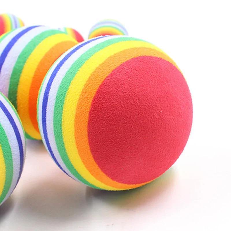 3 Stück Haustier Regenbogenball Katze Schaumstoffspielzeug Baumwollball Hund Molar Bunter Spielball Haustierbedarf Hundespielzeug Katzenspielzeug Interaktiv