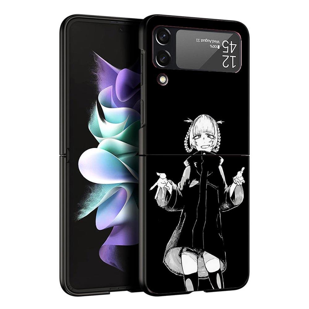 Nazuna Nanakusa Anime Black Phone Case For Samsung ZFlip7 ZFlip6 ZFlip5 ZFlip4 ZFlip3 5G Hard Protective Galaxy Z Flip 3 4 5 6 7