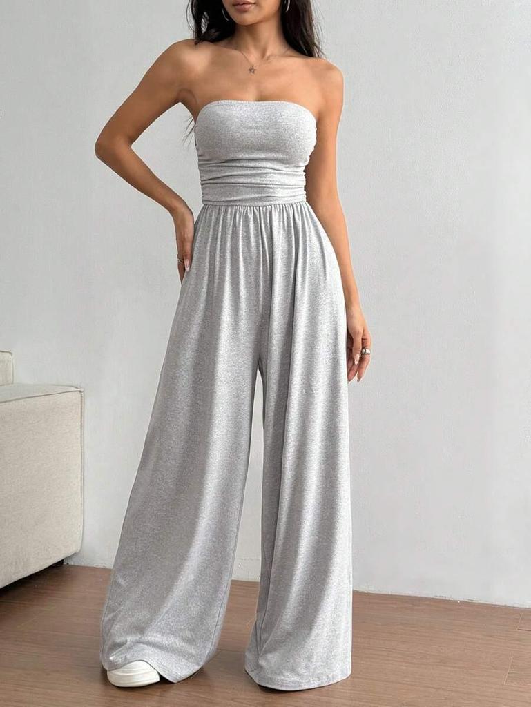2026 Strapless Wide-leg High-waisted Jumpsuit