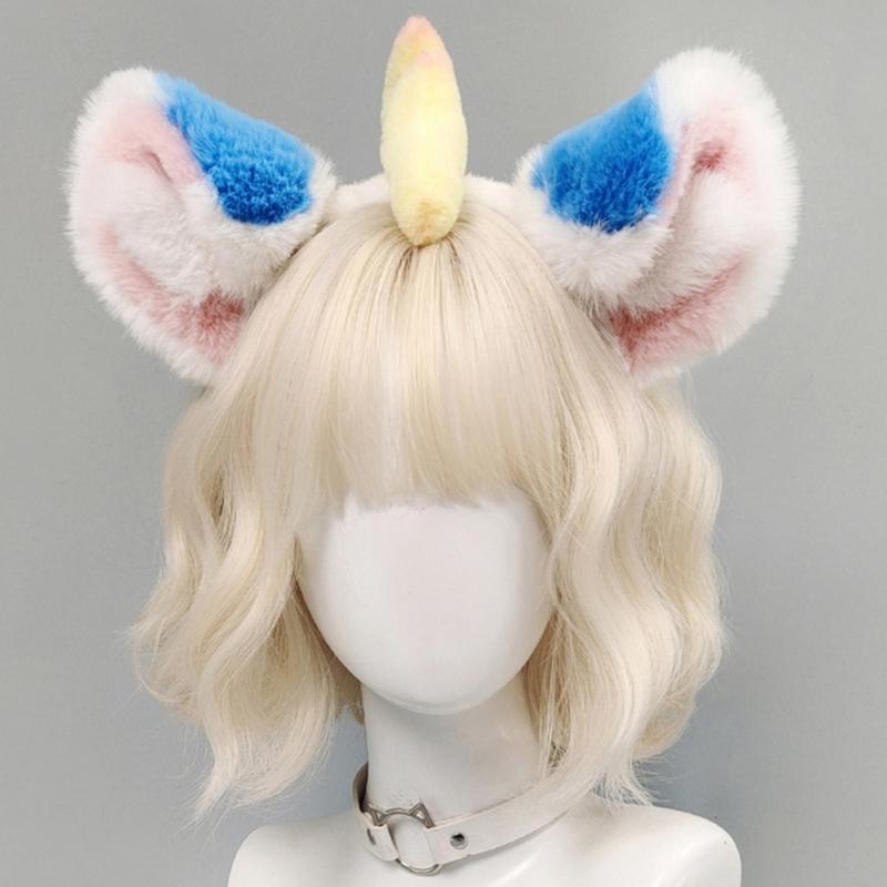 High Elasticity Plush Headbands Featuring Cute Mythical Ears Face Washing Soft Material Sensitive Skin Friendly