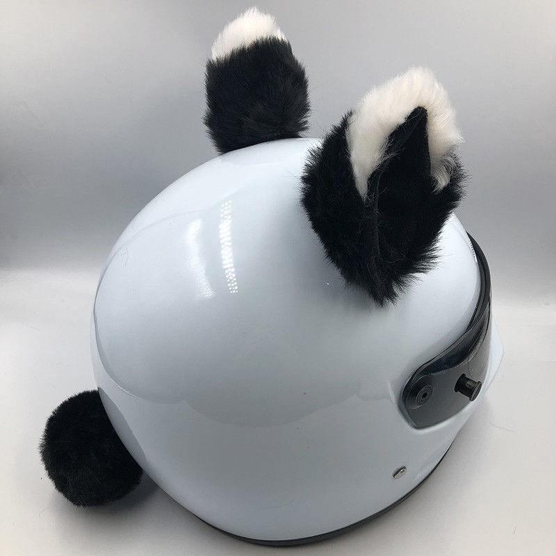 1 Paio Carino Peluche Orecchie Di Gatto Moto Casco Decorazione Casco