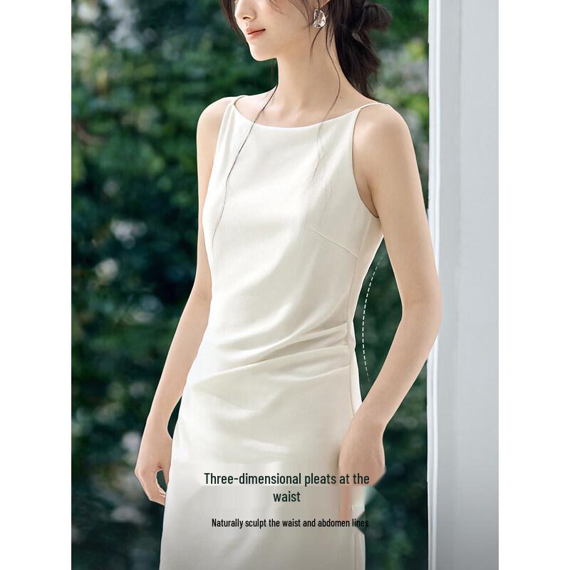 Elegant Asymmetrical Pleated Split Hem Midi Dress