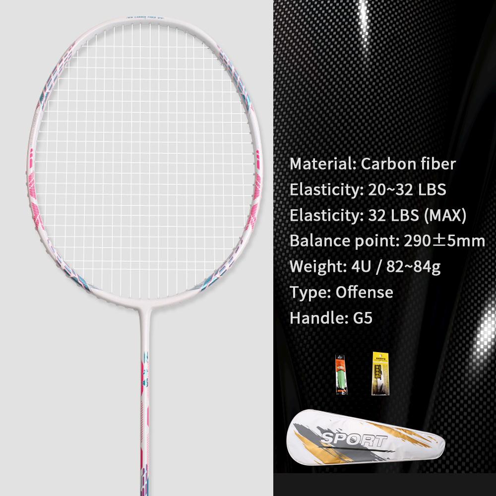 

21-30 LBS badminton racket carbon fiber man woman adult high elasticity durable major Attack racket defense Competition level 22LBS