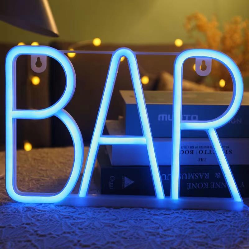 LED Bar Open Neon Signs Lights For Pub Bar Bedroom Wall Hanging Atmosphere Lamp Battery USB Home Christmas Party Room Decor