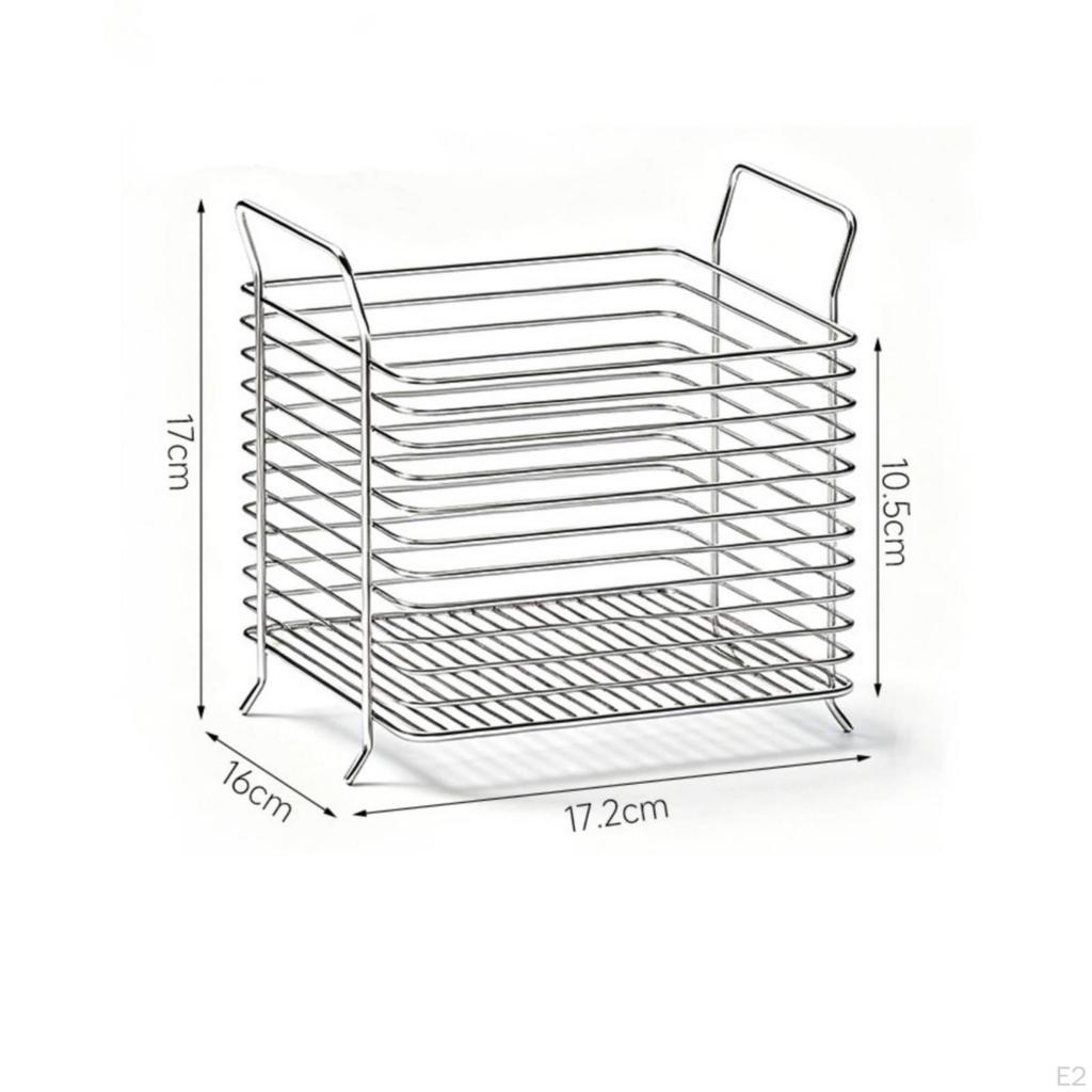 Stainless Steel Storage Basket Stackable Wire Rustproof Countertop Organizer for Pantry,