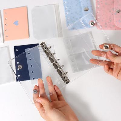 PVC Clear Binder Cover M5 A6 A7 Size 5-Hole Replacement Shell for Photo Cards And Stickers Anti-slip Binder Inserts DIY Planner