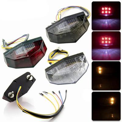11 LED Motorcycle Tail Light Universal Stop Brake Lamp Blinker Motorbike Signal Indicator Taillights Moto Accessories