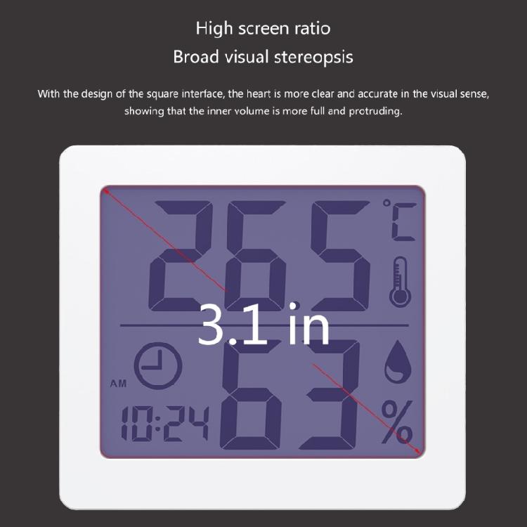 Convenient Digital Thermometer Hygrometer Clock ABS for Kids Room & Pet Owners