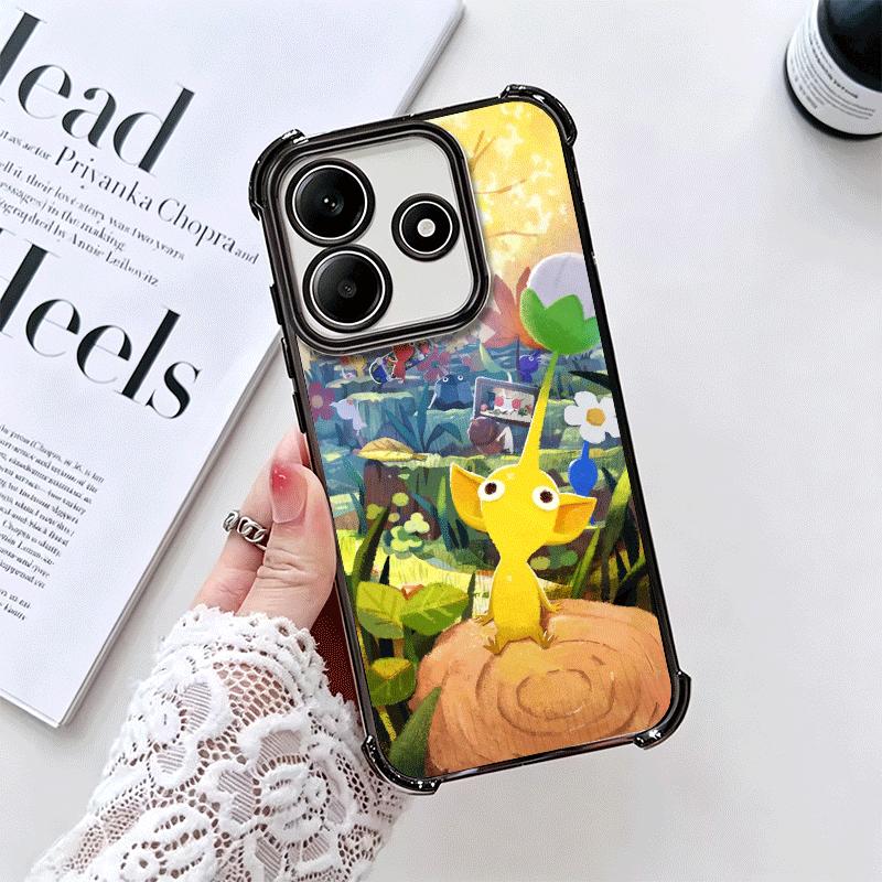 P-Pikmins Cute Game Soft Phone Case For Xiaomi Redmi Note 14 15 Pro Plus 13 12 11S 11T 5G 10 9S 9 Plating Anti-Fall Fundas