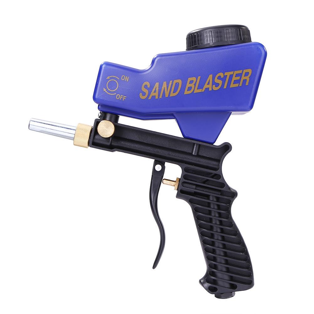 Real Shot 90psi Portable Gravity Sandblasting Gun Pneumatic Tool Small Sand Blasting Spray Gun Adjustable Sandblaster
