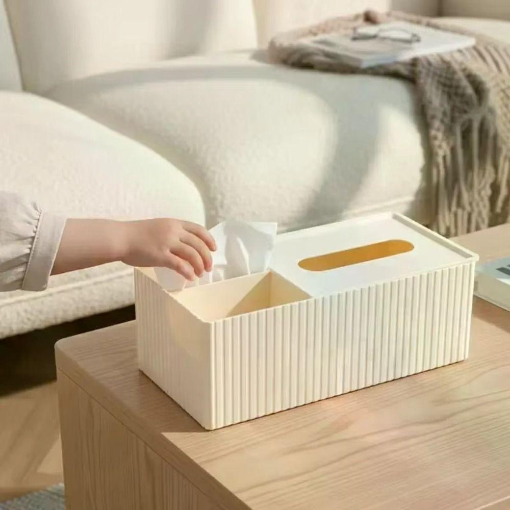 3 Compartments Napkin Holder Removable Lid Desktop Organizer Modern Tissue Dispenser  Bedroom