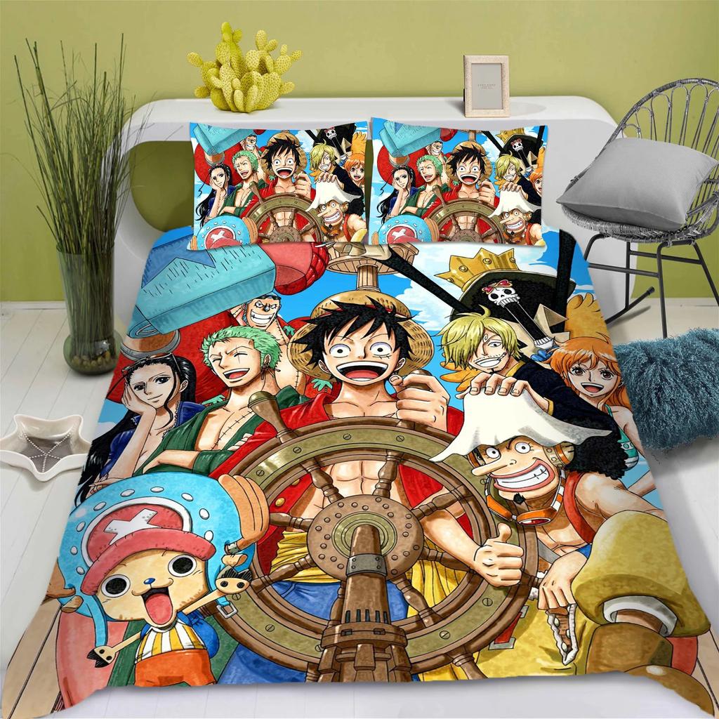 3D 3DOne Piece Anime Duvet Cover Set Comforte Printed Cartoon Twin Size Bedding Sets Christmas Gifts 3-piece Set Home Decor