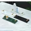Natural Marble Trays Decorative Golden Handle Bathroom Shelf Dressing Table Cosmetics Jewelry Organizer Tray Home Decoration