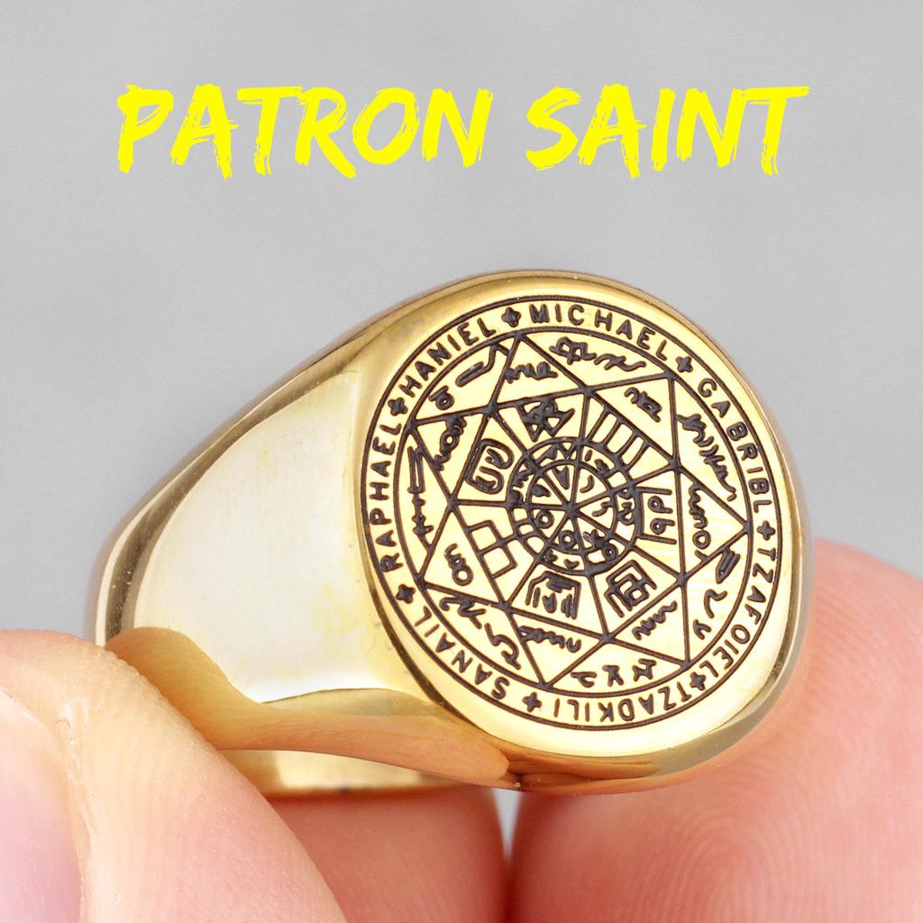 Costellazione Santo Patrono Stella di David Amuleto Anelli da Uomo in Acciaio Inossidabile per Fidanzato Maschio Gioielli Regalo Creativo