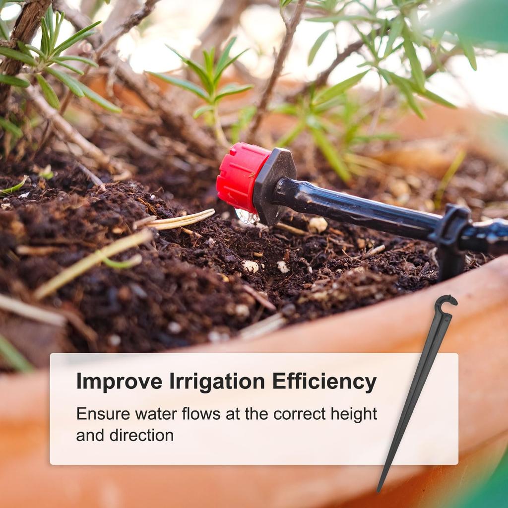 50pcs Drip Emitters Perfect for 4mm / 7mm Tube, Adjustable 360 Degree Water Flow Drip Irrigation System for Watering System