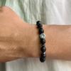 New Men's Black Hematite Crown Bracelet 8mm Volcanic Stone Bracelet