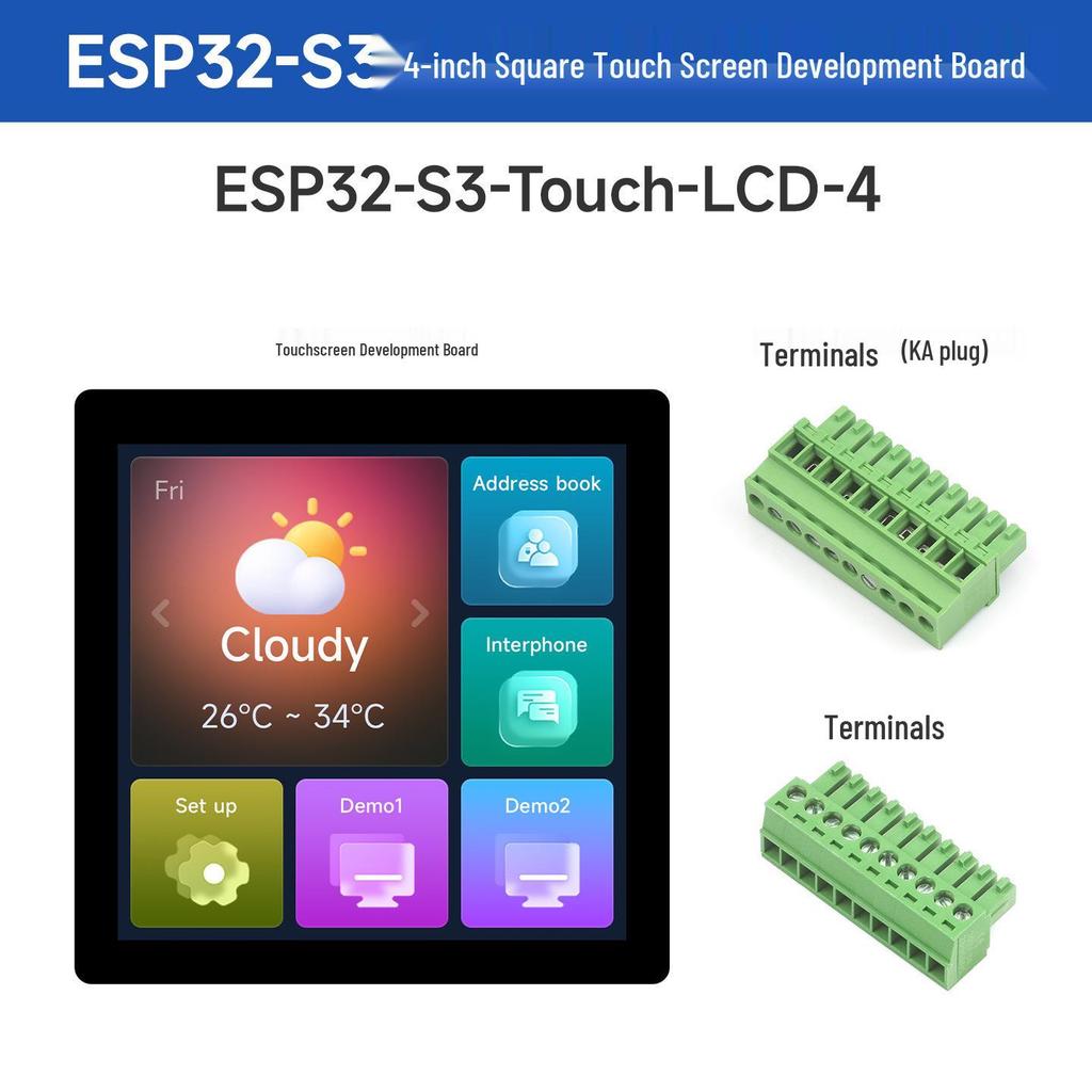 ESP32-S3 4" Touchscreen Dev Board with WiFi/Bluetooth 5, Optional Display/Touchscreen