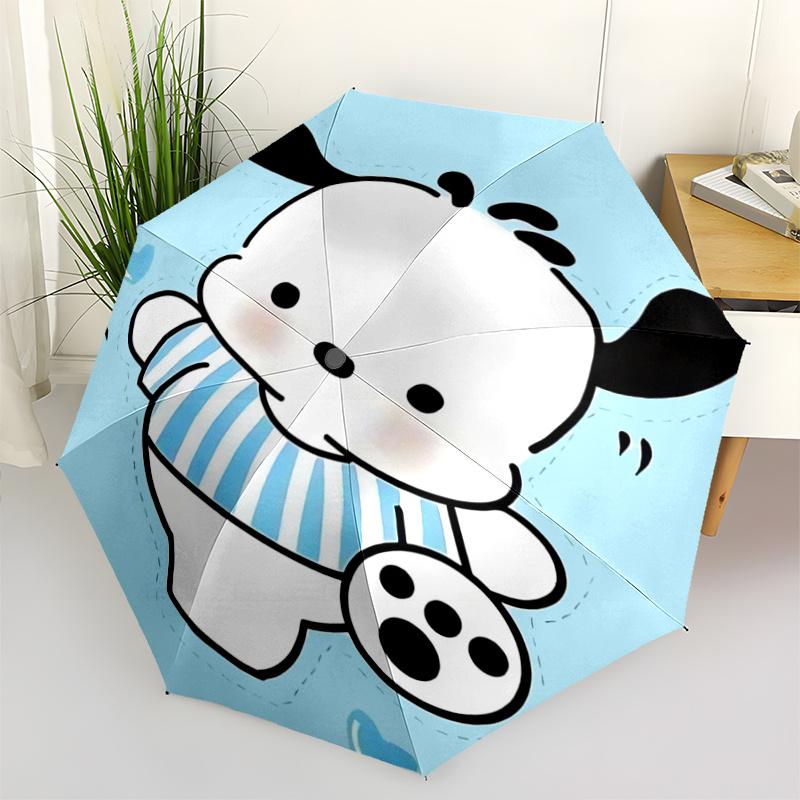 

1pc Puppy Dog Automatic Opening/Closing Umbrella with Portable Tri-Fold Design, 8-Bone Iron Frame, Outdoor, Gift for Fans, Travelers, Daily Use, Perfe