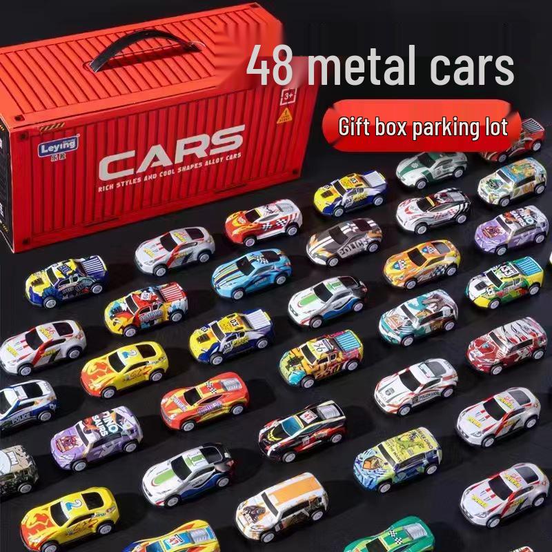Alloy Pull-Back Ejection Car: Metal Tinplate Bouncing Racing Car with Color Box Packaging