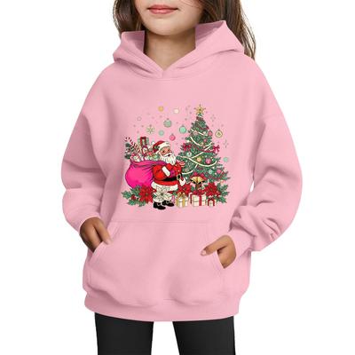 Sweatshirts For Teen Girls Hoodies Long Sleeve Drawstring Pullover Cute Printed Oversized Hoodie Christmas