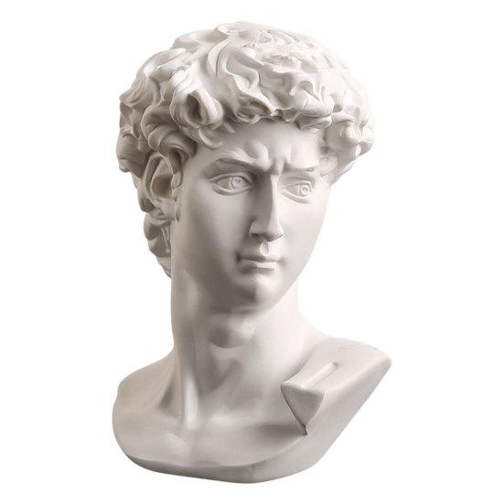 David Statue Nachbildung Griechische Büste Ornamente, Harz Skulptur für Kunststudio Dekor Und Übungswerkzeug Zeichenübung, Klassische Apollo Klavier Mädchen