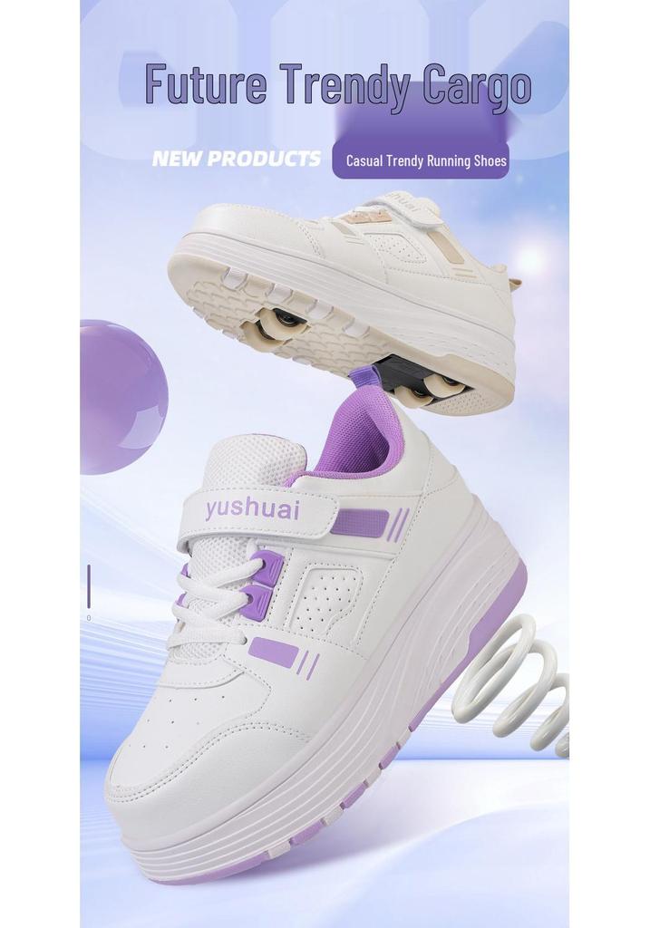 New Retractable Four-Wheel Roller Skates for Adults & Students - Double Wheel Flying Shoes for Men & Women