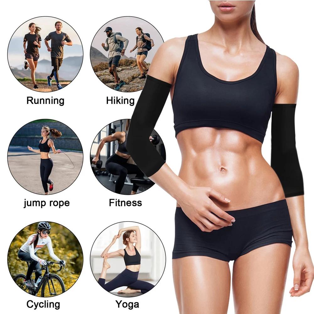 1Pair Women'S Arm Trimmers Compression Flabby Arms Sleeve Sweat Sauna Bands Shaper Slimmers For Workout Gym
