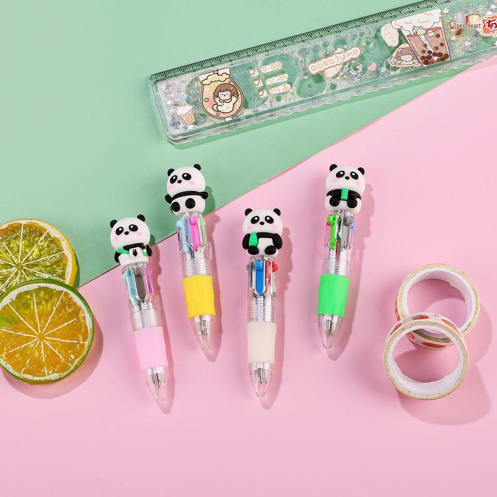 Korean Cute Animal Head 4-Color Click Ballpoint Pen
