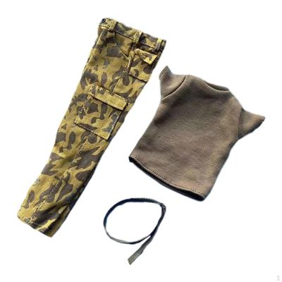 1/6 Doll Figure Uniform Set Includes Short Sleeves Pants and Belt,Handmade Outfits,for 12inch Action