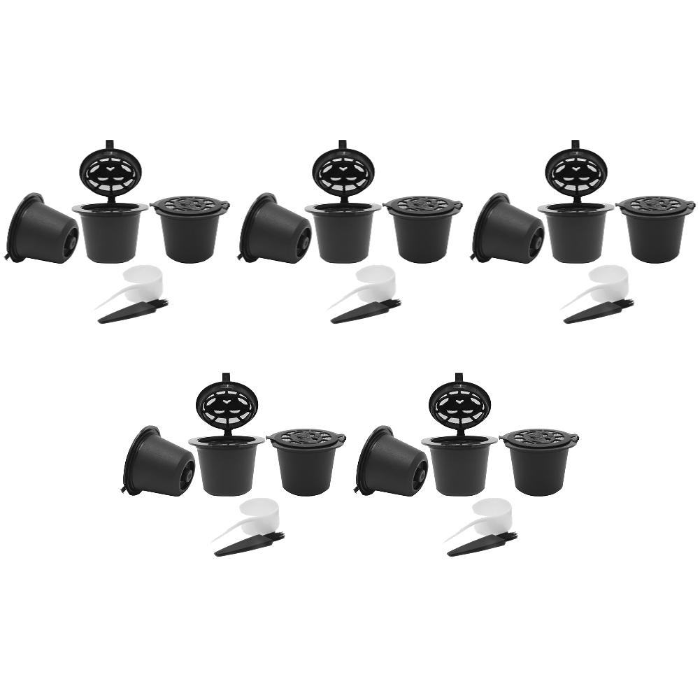 15-3PCS Refillable Capsules Filters for Nespresso Coffee Machine With Spoon Brush Reusable Coffee Filter Pods Coffee Tools